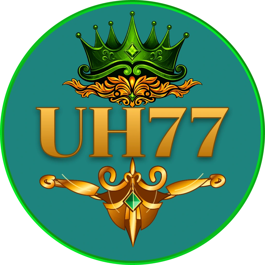 Elegant woman in a sparkling evening dress surrounded by floating casino chips and neon lights representing luxury online gaming at UH77 in Indonesia